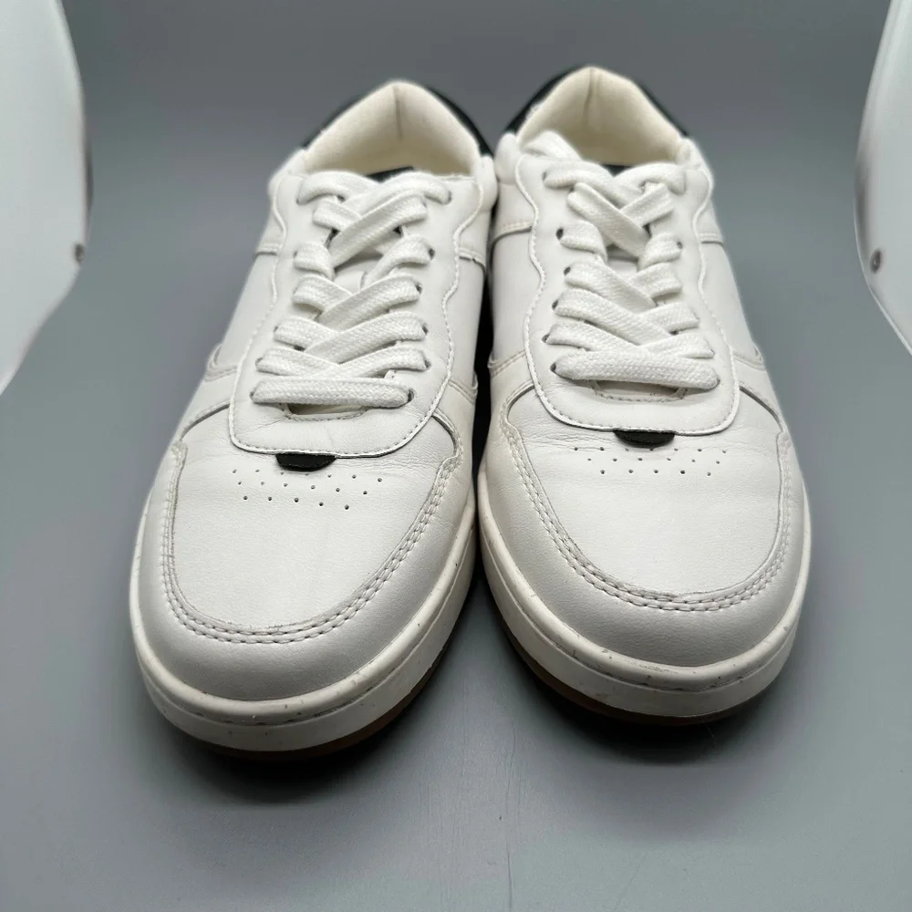 Madewell Court Sneakers in White and black leather Minimalist Unisex Women's 9M - Picture 6 of 16